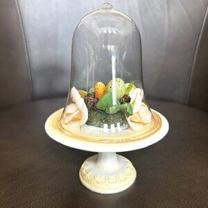 Spring Farmhouse Cottagecore Dome Cloche Birds Nest Decor